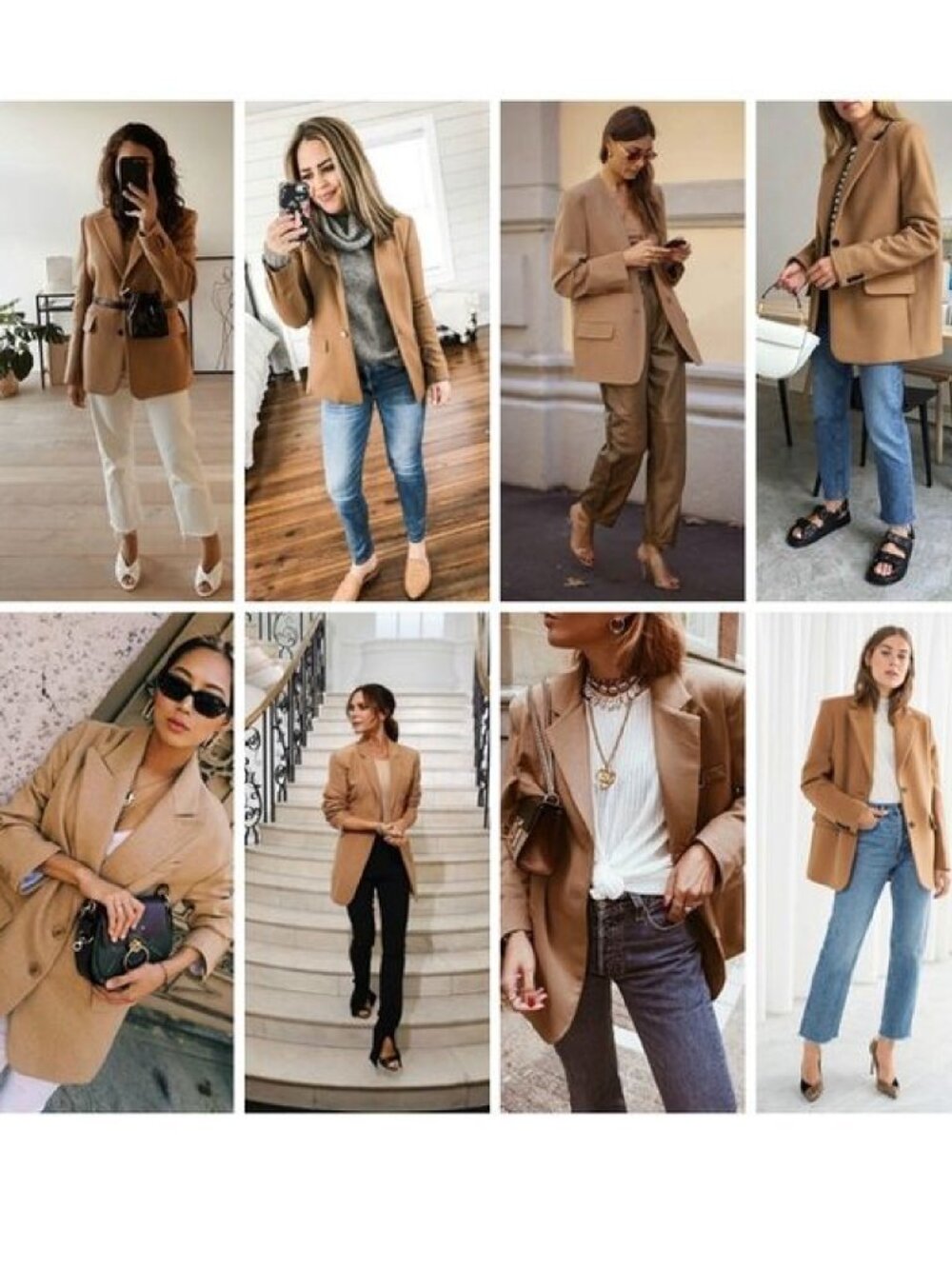 Vintage Lands End Wool Cashmere Tan Brown Blazer L/XL